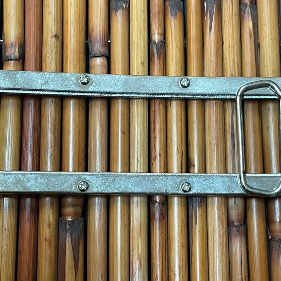 GORGEOUS HUGE VINTAGE 5" WIDE BAR BELT BUCKLE COVERED CLEAR CRYSTAL RHINESTONES - Picture 4 of 7